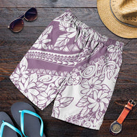 Polynesia Shorts for Men Polynesian Tropical Flowers Purple Pastel Vibes - Polynesian Pride