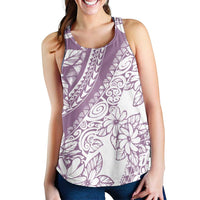 Polynesia Women Racerback Tank Polynesian Tropical Flowers Purple Pastel Vibes - Polynesian Pride