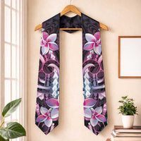 Polynesian Art Tattoo Graduation Stole Plumeria Flowers Pink Gradient LT05 One Size Pink - Polynesian Pride