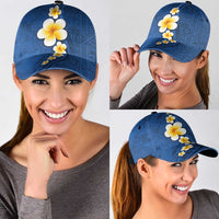 Polynesian Hibiscus and Plumeria Tapa Pattern Classic Cap Blue Color LT03