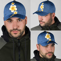 Polynesian Hibiscus and Plumeria Tapa Pattern Classic Cap Blue Color LT03