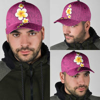 Polynesian Hibiscus and Plumeria Tapa Pattern Classic Cap Pink Color LT03