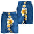 Polynesian Hibiscus and Plumeria Tapa Pattern Shorts for Men Blue Color - Polynesian Pride