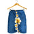 Polynesian Hibiscus and Plumeria Tapa Pattern Shorts for Men Blue Color - Polynesian Pride