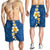 Polynesian Hibiscus and Plumeria Tapa Pattern Shorts for Men Blue Color - Polynesian Pride