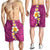 Polynesian Hibiscus and Plumeria Tapa Pattern Shorts for Men Pink Color - Polynesian Pride