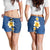 Polynesian Hibiscus and Plumeria Tapa Pattern Shorts for Women Blue Color - Polynesian Pride