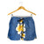 Polynesian Hibiscus and Plumeria Tapa Pattern Shorts for Women Blue Color - Polynesian Pride
