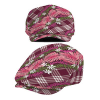 Polynesian Monstera Tiare Floral Jeff Hat Fuchsia Tropical Plaid - Polynesian Pride