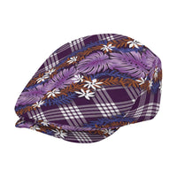 Polynesian Monstera Tiare Floral Jeff Hat Lavender Tropical Plaid - Polynesian Pride
