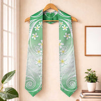 Polynesian Pattern Graduation Stole With Plumeria Green