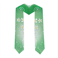 Polynesian Pattern Graduation Stole With Plumeria Green