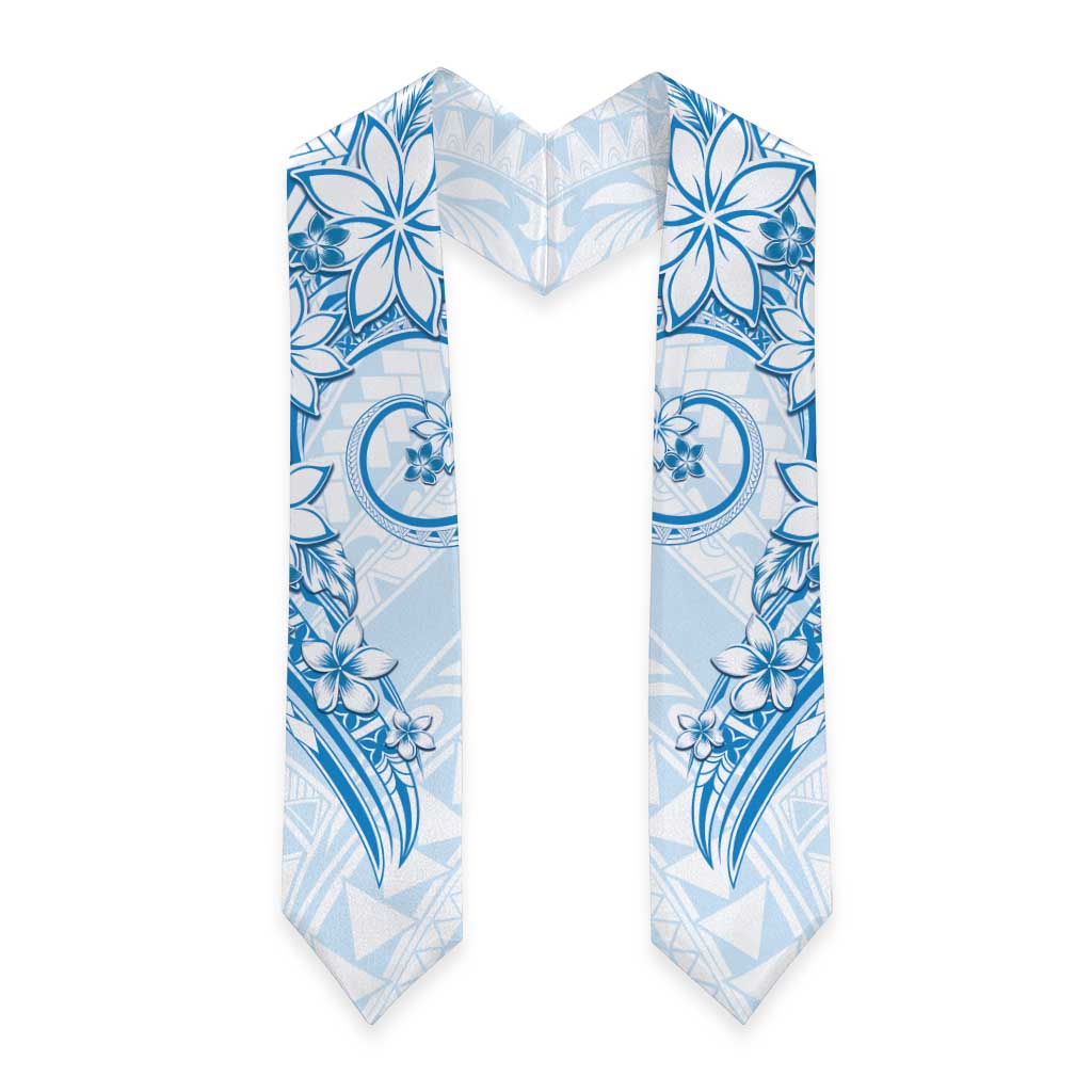 Polynesian Pattern With Plumeria Flowers Graduation Stole Blue LT05 - Polynesian Pride
