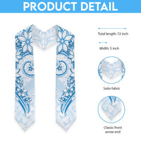 Polynesian Pattern With Plumeria Flowers Graduation Stole Blue LT05 - Polynesian Pride