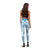 Polynesian Pattern With Plumeria Flowers Leggings Blue - Polynesian Pride