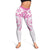 Polynesian Pattern With Plumeria Flowers Leggings Pink - Polynesian Pride