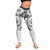 Polynesian Pattern With Plumeria Flowers Leggings White - Polynesian Pride