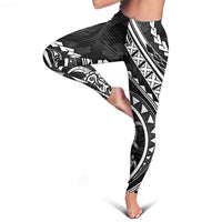 Polynesian Pride Leggings Turtle Hibiscus Luxury Style - Black - Polynesian Pride
