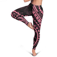 Polynesian Pride Leggings Turtle Hibiscus Luxury Style - Carnation Pink - Polynesian Pride