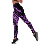 Polynesian Pride Leggings Turtle Hibiscus Luxury Style - Lilac - Polynesian Pride