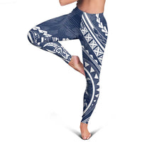 Polynesian Pride Leggings Turtle Hibiscus Luxury Style - Navy - Polynesian Pride