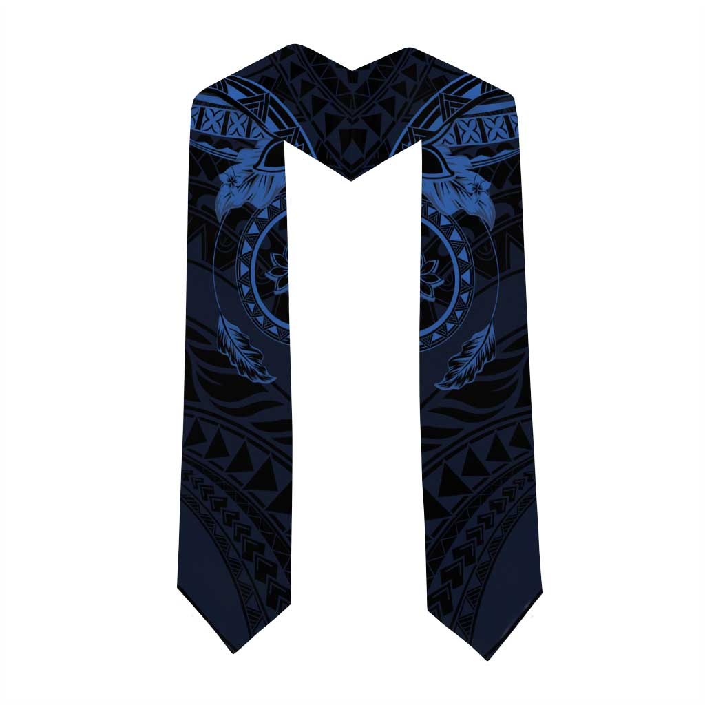 Polynesian Sunset Plumeria Graduation Stole Navy Polynesian Tattoo LT05 - Polynesian Pride