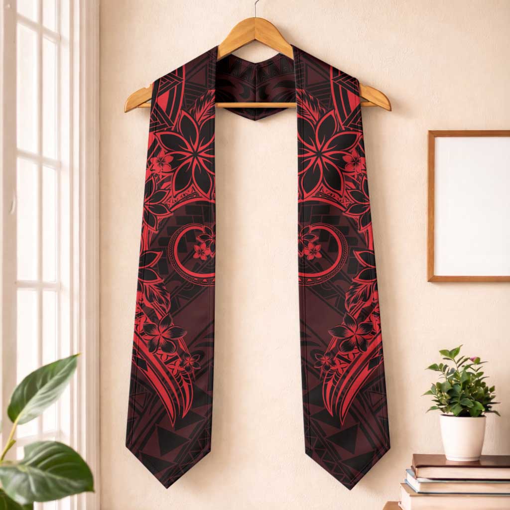 Polynesian Sunset Plumeria Graduation Stole Red Polynesian Tattoo