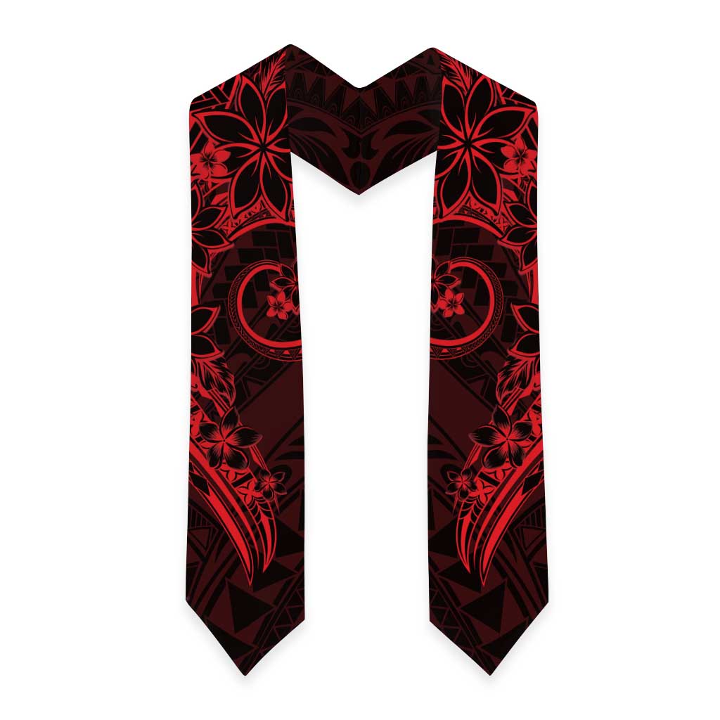 Polynesian Sunset Plumeria Graduation Stole Red Polynesian Tattoo