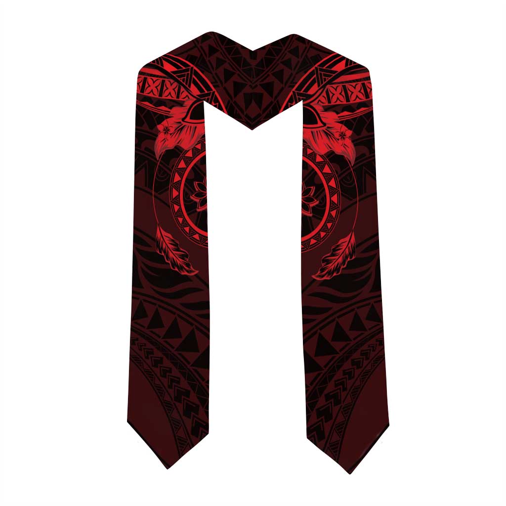 Polynesian Sunset Plumeria Graduation Stole Red Polynesian Tattoo