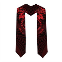 Polynesian Sunset Plumeria Graduation Stole Red Polynesian Tattoo