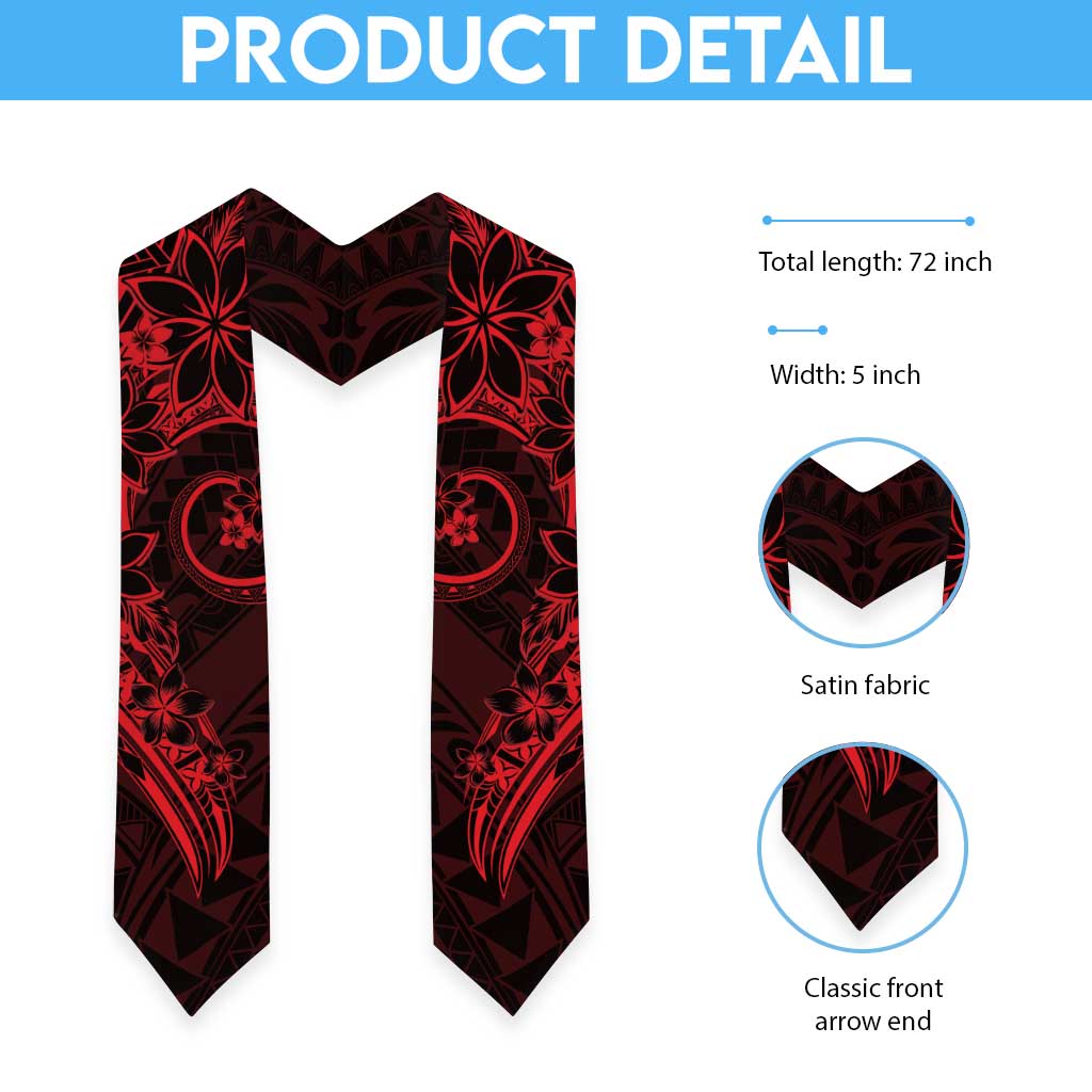 Polynesian Sunset Plumeria Graduation Stole Red Polynesian Tattoo