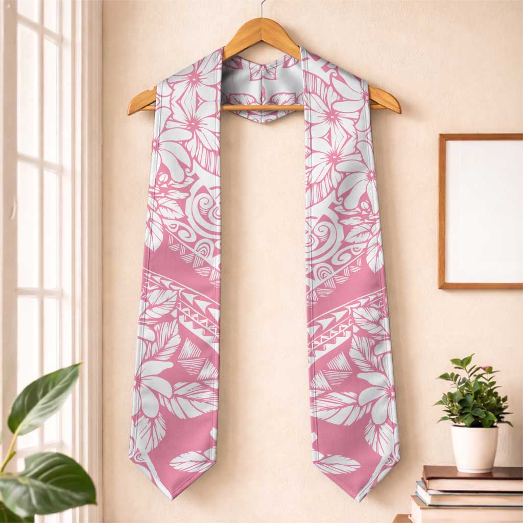 Polynesian Tiare Flower Pink Pastel Graduation Stole