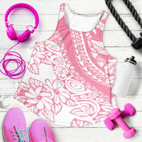 Polynesian Tiare Flower Pink Pastel Women Racerback Tank