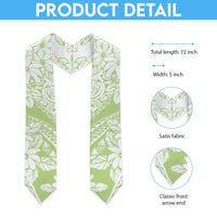 Polynesian Tiare Flower Sage Green Pastel Graduation Stole