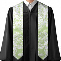 Polynesian Tiare Flower Sage Green Pastel Graduation Stole