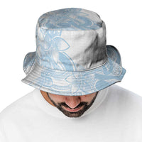 Polynesian Tribal Plumeria Lotu Tamaiti Bucket Hat Pastel Sky Blue - Polynesian Pride
