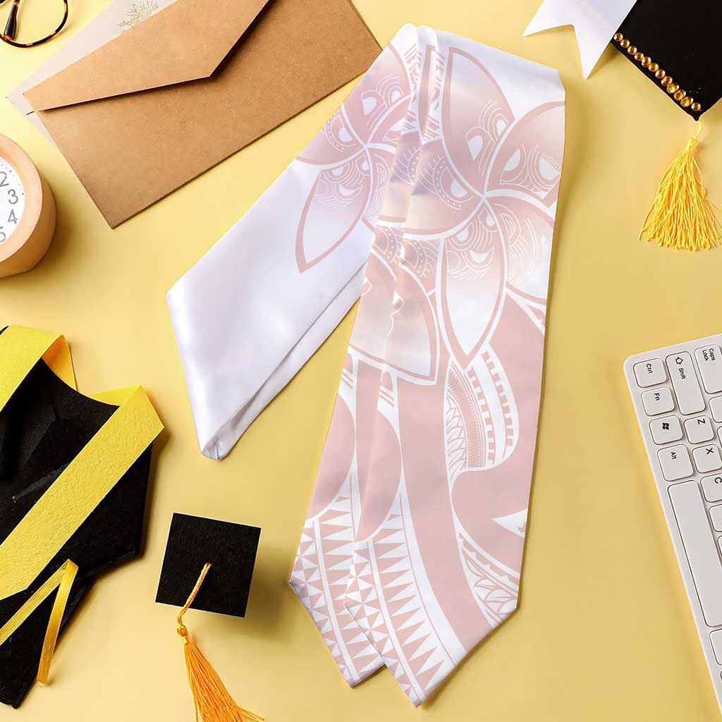 Polynesian Tribal Plumeria Lotu Tamaiti Graduation Stole Pastel Blush - Polynesian Pride