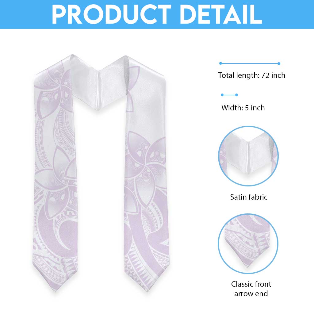 Polynesian Tribal Plumeria Lotu Tamaiti Graduation Stole Pastel Mauve - Polynesian Pride
