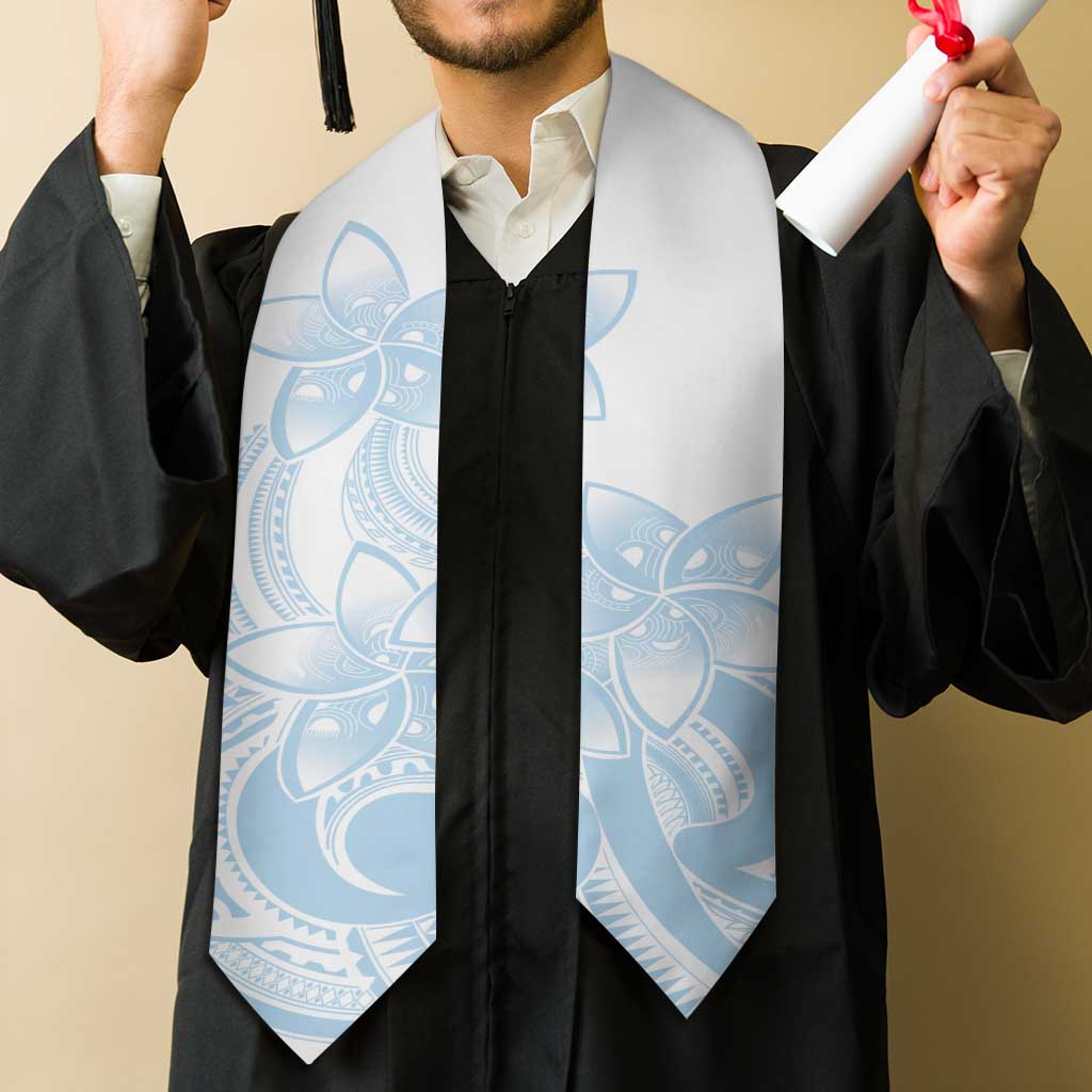 Polynesian Tribal Plumeria Lotu Tamaiti Graduation Stole Pastel Sky Blue - Polynesian Pride