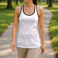 Polynesian Tribal Plumeria Lotu Tamaiti Hollow Tank Top Pastel Mauve - Polynesian Pride