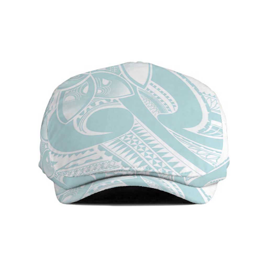 Polynesian Tribal Plumeria Lotu Tamaiti Jeff Hat Pastel Cyan - Polynesian Pride
