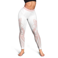 Polynesian Tribal Plumeria Lotu Tamaiti Leggings Pastel Blush - Polynesian Pride