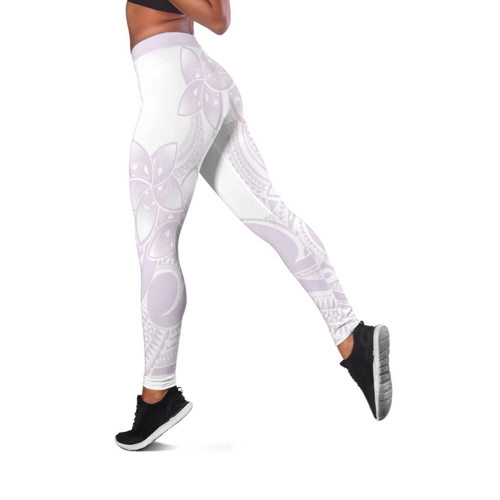 Polynesian Tribal Plumeria Lotu Tamaiti Leggings Pastel Mauve - Polynesian Pride
