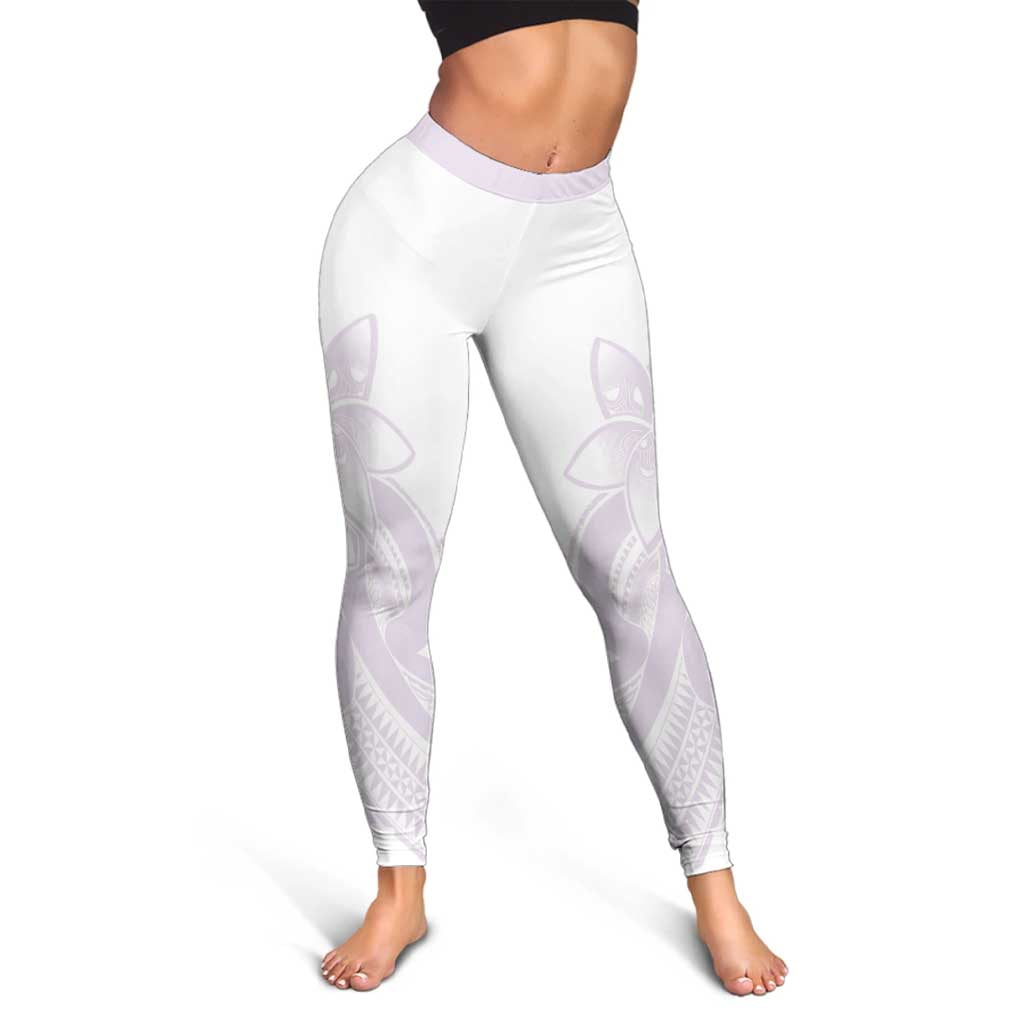 Polynesian Tribal Plumeria Lotu Tamaiti Leggings Pastel Mauve - Polynesian Pride