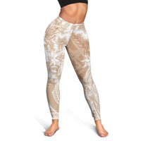 Polynesian Women's Day Leggings Plumeria Passion - Beige LT7