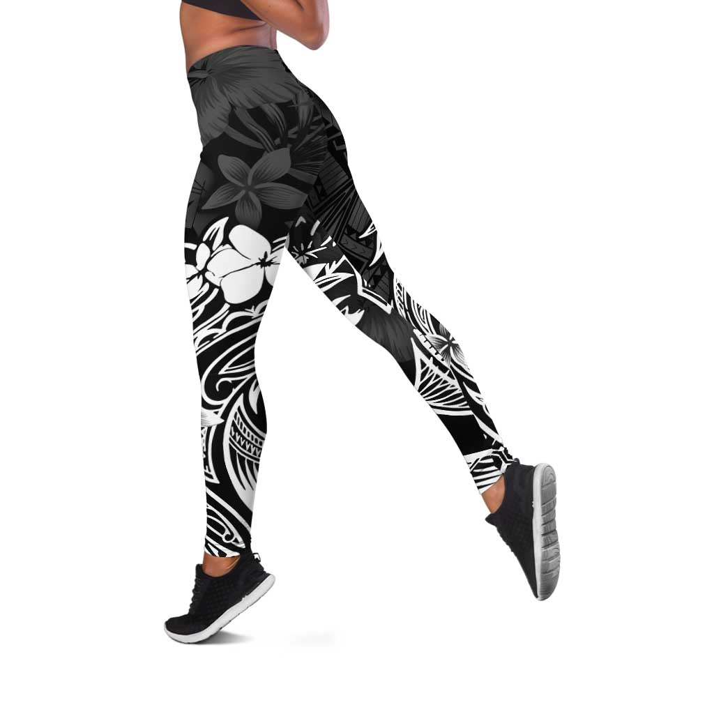Polynesian Women's Day Leggings Plumeria Passion - Black LT07