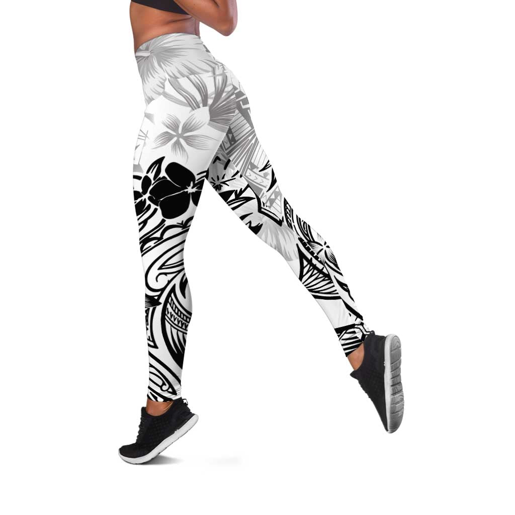 Polynesian Women's Day Leggings Plumeria Passion - White LT07