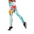 Polynesian Women's Day Wahine Leggings Plumeria Marble Glaze - Teal LT07