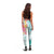 Polynesian Women's Day Wahine Leggings Plumeria Marble Glaze - Teal LT07