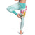Polynesian Women's Day Wahine Leggings Plumeria Marble Glaze - Teal LT07